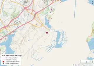 Map of the area around Shore Park Travel Camp & Marylander RV Park