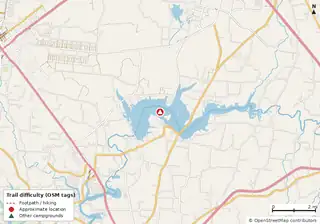 Map of the area around Arnold AFB FamCamp (Woods Reservoir)
