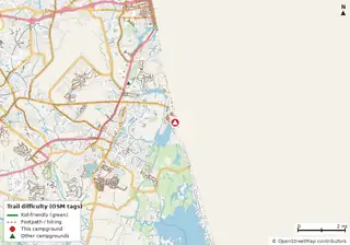Map of the area around Sea Mist RV Park (Dam Neck)
