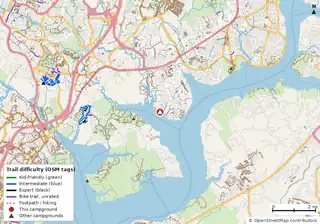 Map of the area around Fort Belvoir Travel Camp