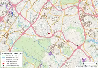 Map of the area around Camp Meade RV Park