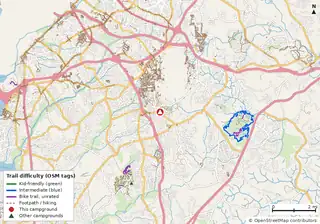 Map of the area around Joint Base Andrews FamCamp
