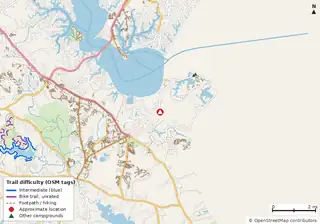 Map of the area around NAS Patuxent River Campgrounds (Goose Creek, Hogs Point, Paradise Grove)