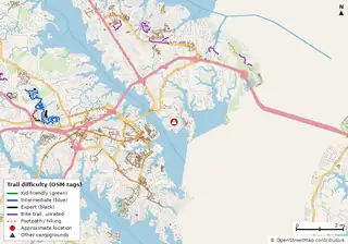 Map of the area around The Campground at NSA Annapolis